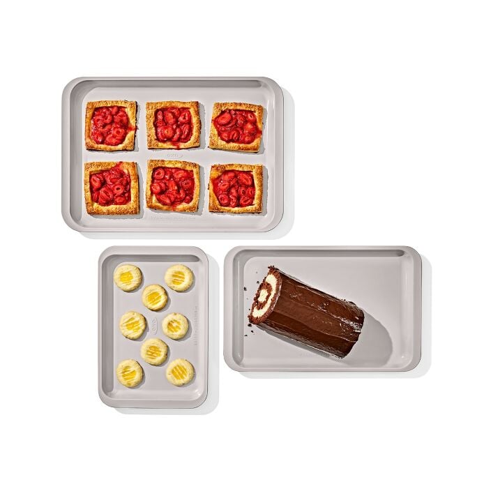 Non-Stick Pro Ceramic Coated Metal Bakeware 3Pc Set - Storm Blue - US 9931