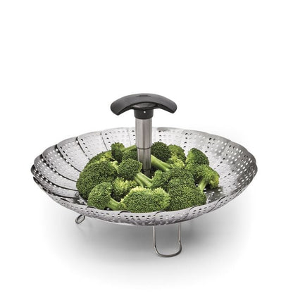 Stainless Steel Steamer with Extendable Handle - US 7956