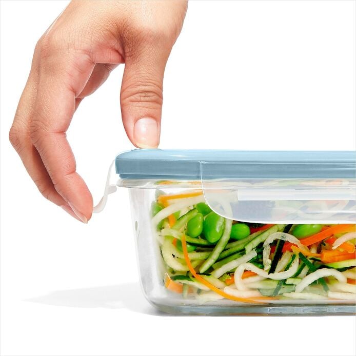Smart Seal 1.6-Cup Glass Rectangle Container - Arctic Blue - US 4324