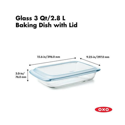 Glass Baking Dish with Lid (3.0 Qt) - US 8805